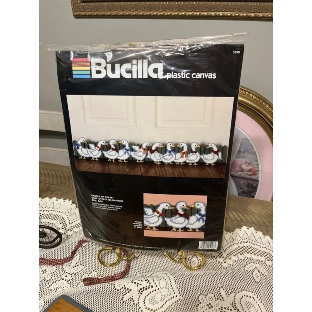 1990 Bucilla Gaggle of Geese Plastic Canvas Kit